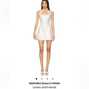 Lovers + Friends White Halter Mini Dress